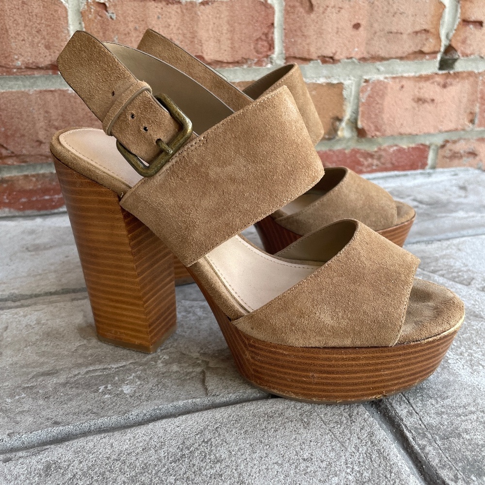 ALDO Brown Tan Suede Wedges